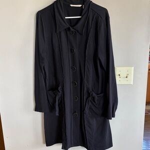 Soft Surroundings Black Long Button-Front Jacket